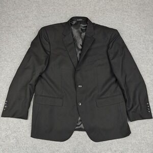Di Stefano Blazer Mens 46 Black Wool Super 150s Two Button Suit Jacket Italy